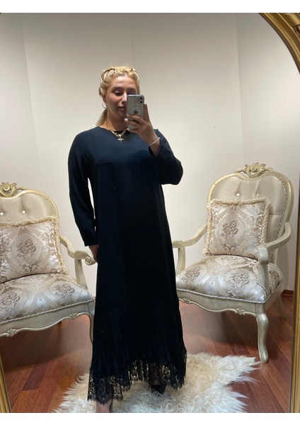 Gokilibutik Kadın Eteği Dantel ve Tül Büyük Beden Siyah Uzun Elbise Abiye fırsatları