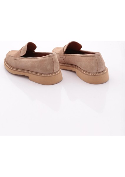 Erkek Loafer Ayakkabı Bej Süet Kısa Topuklu Rahat Kullanım İçin Tasarlandı modelleri