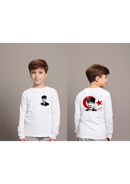 23 Nisan Sweatshirt Türk Bayrağı Baskı Atatürk Baskı Tişort