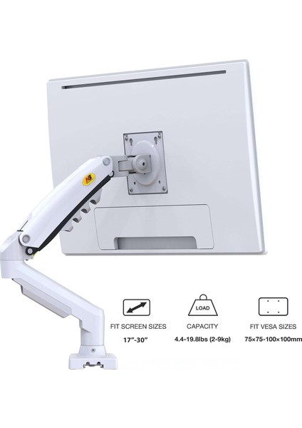 North Bayou F80 XE (17-30 İnç) Monitör Standı Beyaz - (9 kg’a Kadar 32 İnç Monitör Uyumlu) indirimleri