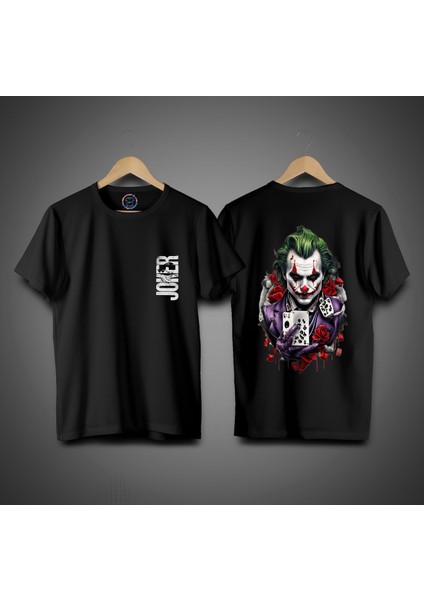 Joker Sırt Baskılı Unısex %100 Pamuk Tasarım T-Shırt