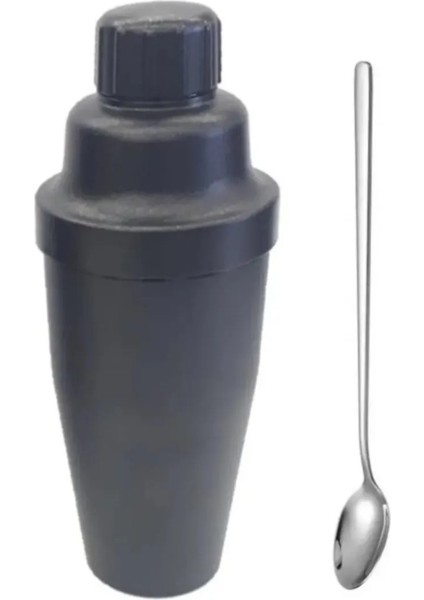 Kokteyl Yapım Seti 2li Polikarbon Shaker 700 cc + Düz Bar Kaşığı Kokteyl Kaşığı Karıştırıcı