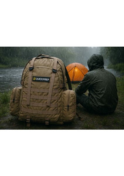 65L Bej Taktik Sırt Çantası | Outdoor, Spor, Kamp, Okul ve Askeri Kullanım
