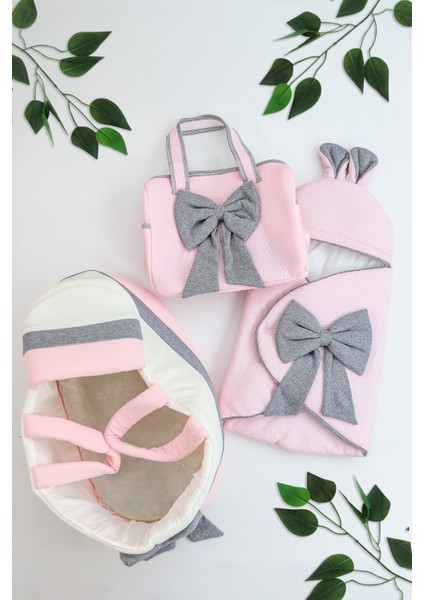 Kız Bebek Süslü Puset Kundak Battaniye Bebek Çanta Anakucağı Seti STL6958