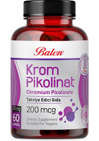 Krom Pikolinat Kapsül 375 Mg 60 Kapsül x 2 Adet fiyatları