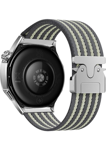 Huawei Watch Gt 2 / Gt2 Pro 46 mm Uyumlu Naylon Dokuma Kumaş Kordon Premium Kayış Kilitli Toka