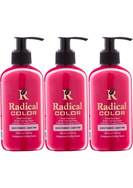 New 25/candypink Amonyaksız Su Bazlı Saç Boyası 250 ml 3 Adet Şeker Pembesi