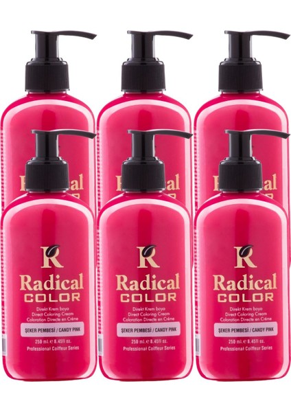 New 25/candypink Amonyaksız Su Bazlı Saç Boyası 250 ml 6 Adet Şeker Pembesi