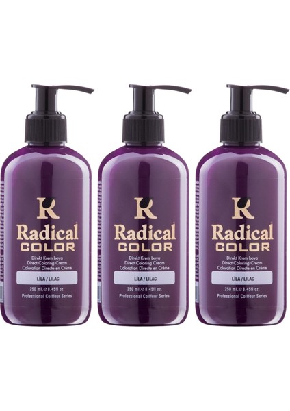 New 25/lilac Amonyaksız Su Bazlı Saç Boyası 250 ml 3 Adet Lila