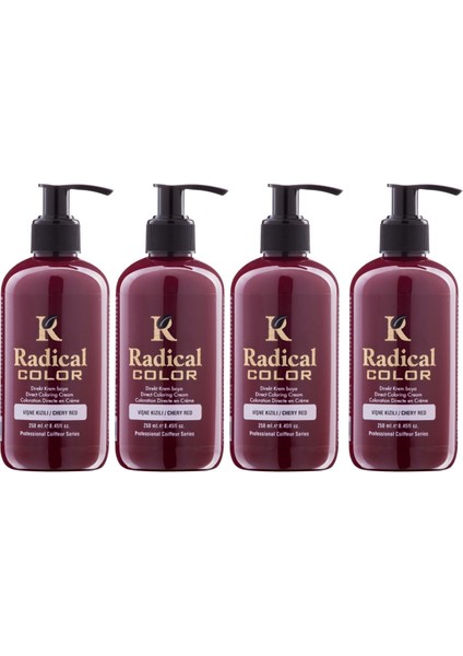 New 25/cheryred Amonyaksız Su Bazlı Saç Boyası 250 ml 4 Adet Vişne Kızılı