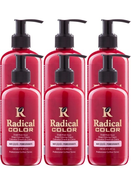 New 25/pomegranate Amonyaksız Su Bazlı Saç Boyası 250 ml 6 Adet Nar Çiçeği