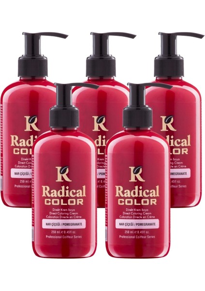New 25/pomegranate Amonyaksız Su Bazlı Saç Boyası 250 ml 5 Adet Nar Çiçeği