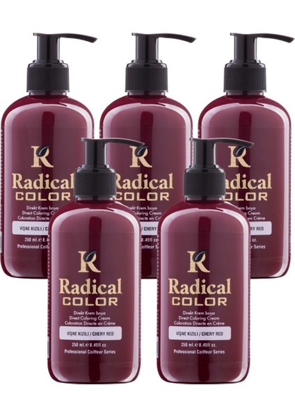 New 25/cheryred Amonyaksız Su Bazlı Saç Boyası 250 ml 5 Adet Vişne Kızılı