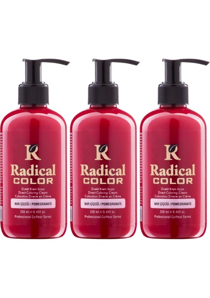 New 25/pomegranate Amonyaksız Su Bazlı Saç Boyası 250 ml 3 Adet Nar Çiçeği