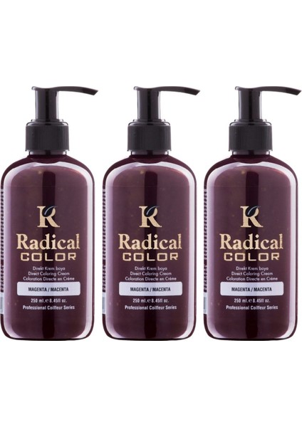 New 25/macenta Amonyaksız Su Bazlı Saç Boyası 250 ml 3 Adet Magenta