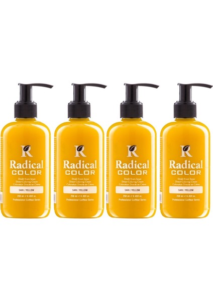 New 25/yellow Amonyaksız Su Bazlı Saç Boyası 250 ml 4 Adet Sarı