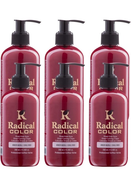 New 25/chilired Amonyaksız Su Bazlı Saç Boyası 250 ml 6 Adet Biber Kızılı