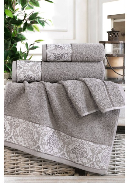Banyo Havlu Seti 2 Li Grey Set