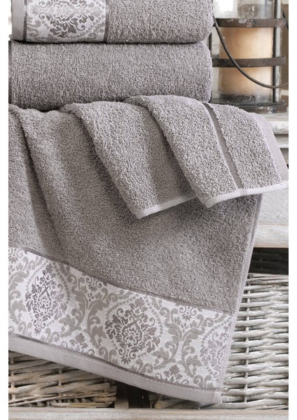 Banyo Havlu Seti 2 Li Grey Set