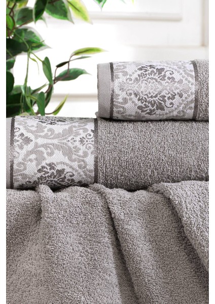 Banyo Havlu Seti 2 Li Grey Set