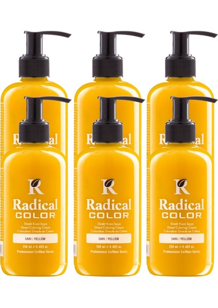 New 25/yellow Amonyaksız Su Bazlı Saç Boyası 250 ml 6 Adet Sarı