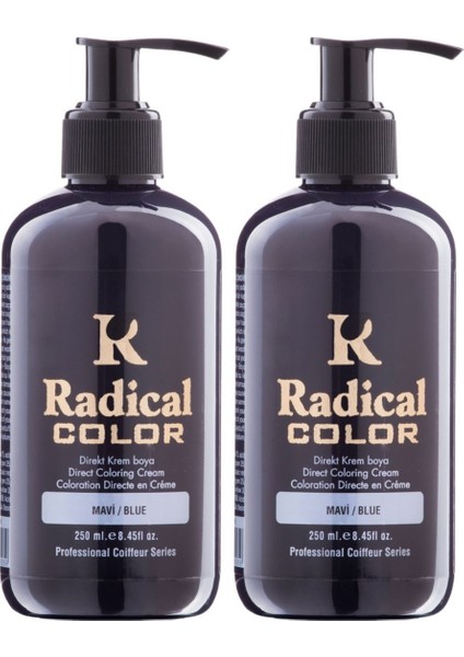 New 25/blue Amonyaksız Su Bazlı Saç Boyası 250 ml 2 Adet Mavi
