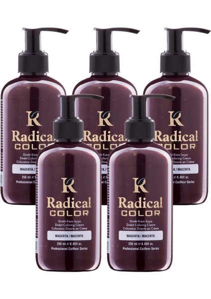 New 25/macenta Amonyaksız Su Bazlı Saç Boyası 250 ml 5 Adet Magenta