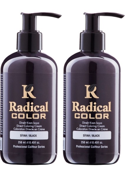 New 25/black Amonyaksız Su Bazlı Saç Boyası 250 ml 2 Adet Siyah