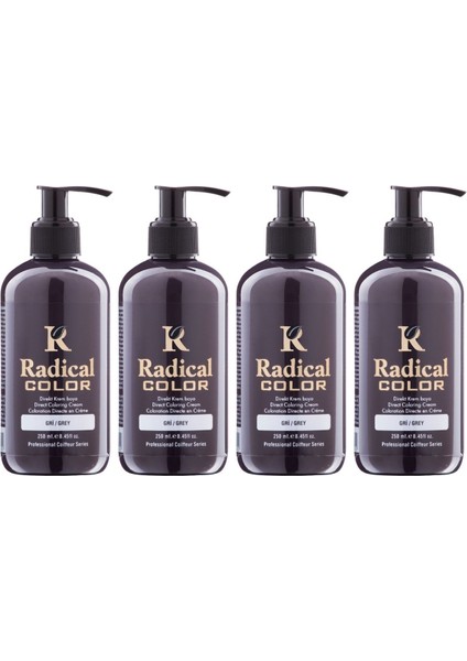 New 25/grey Amonyaksız Su Bazlı Saç Boyası 250 ml 4 Adet Gri