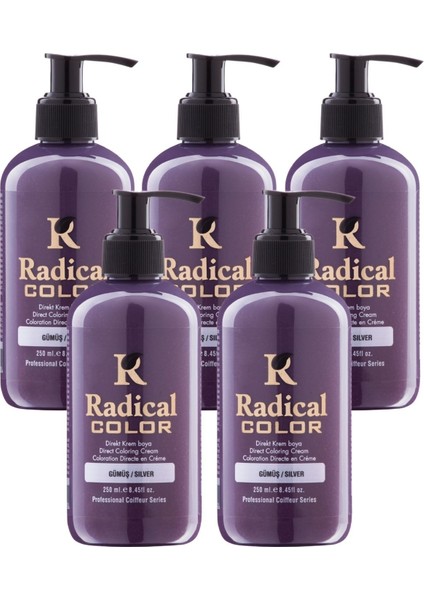 New 25/silver Amonyaksız Su Bazlı Saç Boyası 250 ml 5 Adet Gümüş