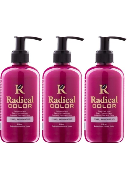 New 25/pink Amonyaksız Su Bazlı Saç Boyası 250 ml 3 Adet Pembe