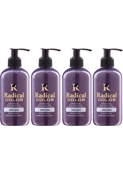 New 25/silver Amonyaksız Su Bazlı Saç Boyası 250 ml 4 Adet Gümüş