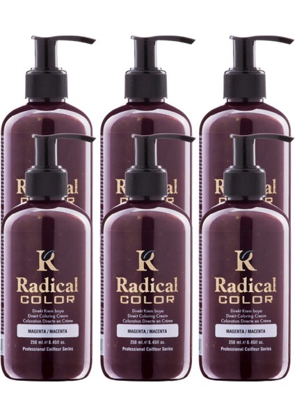 New 25/macenta Amonyaksız Su Bazlı Saç Boyası 250 ml 6 Adet Magenta