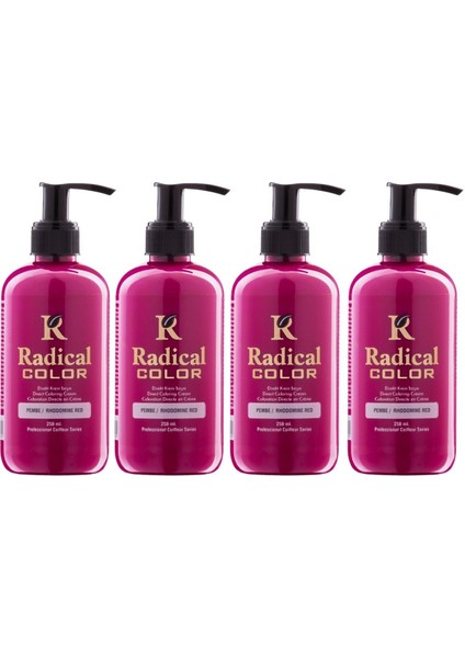 New 25/pink Amonyaksız Su Bazlı Saç Boyası 250 ml 4 Adet Pembe