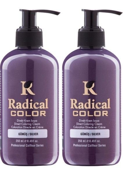 New 25/silver Amonyaksız Su Bazlı Saç Boyası 250 ml 2 Adet Gümüş