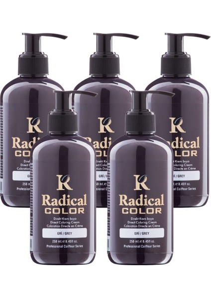 New 25/grey Amonyaksız Su Bazlı Saç Boyası 250 ml 5 Adet Gri