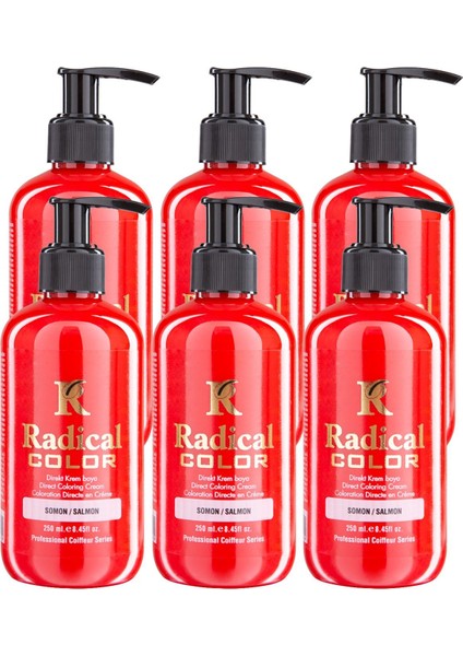 New 25/salmon Amonyaksız Su Bazlı Saç Boyası 250 ml 6 Adet Somon