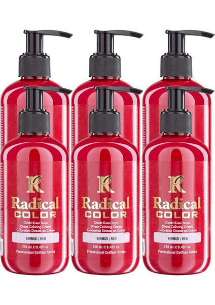 New 25/red Amonyaksız Su Bazlı Saç Boyası 250 ml 6 Adet Kırmızı