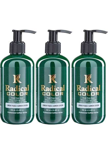 New 25/limegreen Amonyaksız Su Bazlı Saç Boyası 250 ml 3 Adet Limon Yeşili