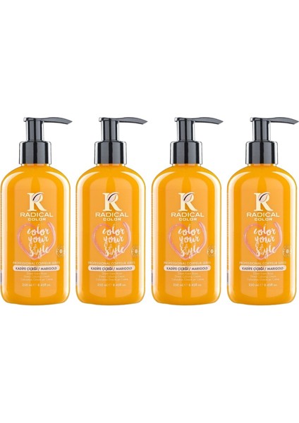 New 25/marigold Amonyaksız Su Bazlı Saç Boyası 250 ml 4 Adet Kadife Çiçeği