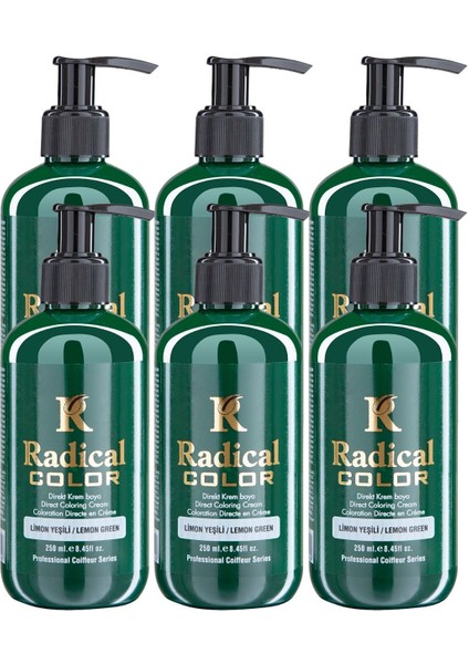 New 25/limegreen Amonyaksız Su Bazlı Saç Boyası 250 ml 6 Adet Limon Yeşili