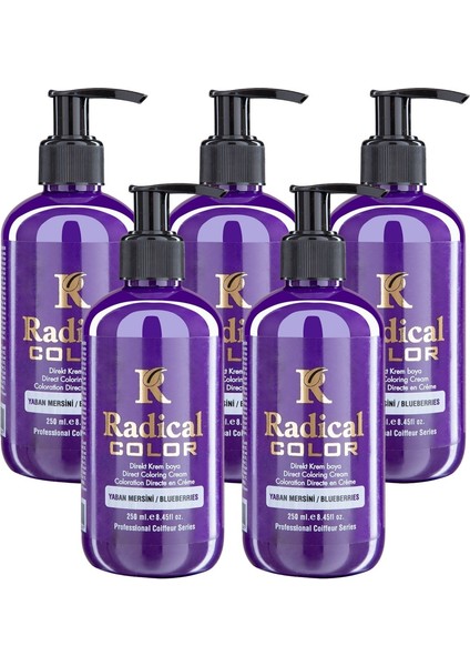 New 25/blueberry Amonyaksız Su Bazlı Saç Boyası 250 ml 5 Adet Yaban Mersini