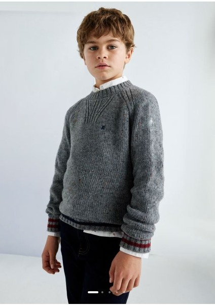 Erkek Çocuk Gri Örme Kazak 7390