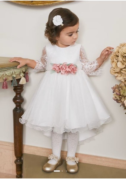 Kız Bebek Tül Çiçekli Elbise 5509 fiyatları