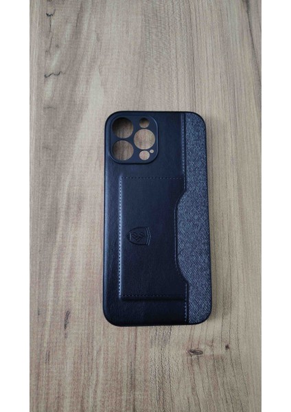 Apple iPhone 13 Promax Silikon Kılıf Kart Detaylı Koyu Kahve