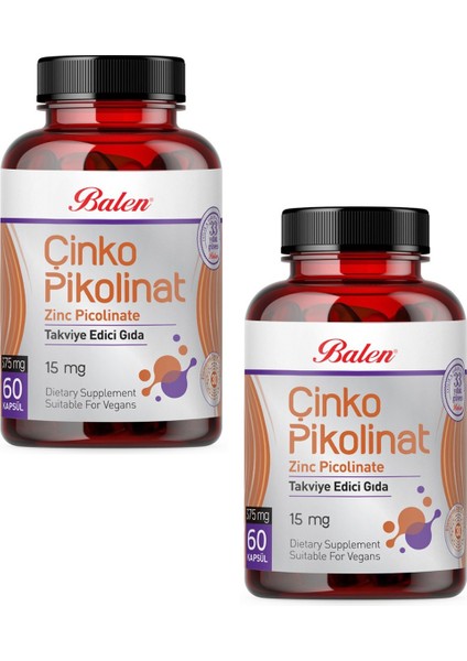 Çinko Pikolinat Kapsül 375 Mg 60 Kapsül x 2 Adet