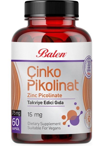 Çinko Pikolinat Kapsül 375 Mg 60 Kapsül x 2 Adet