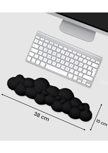 Bulut Şekilli Beyaz Klavye Bilek Desteği Ergonomik & Konforlu Memory Foam Kaymaz Taban Bilek Yastığı