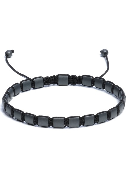 Hematit Bileklik - Pavle Matte Grey Bileklik - Tasarım Bileklik 6mm Ayarlanabilir
