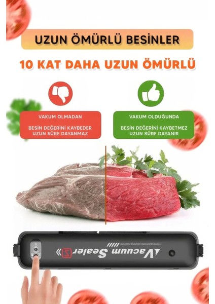Gıda Vakum ve Mühürleme Makinesi- Yiyecek Tazeliği Koruma Ev ve Restoran Için